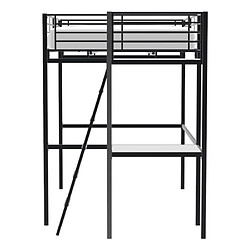 Avis Cstore OXFORD - lit mezzanine avec bureau en métal époxy noir sommier inclus 140x190 cm