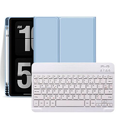 RedMiter Silicone avec Clavier Français AZERTY Bluetooth pour iPad Air4 10.9 - Bleu clair&Blanc