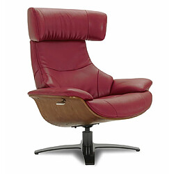 MY NEW DESIGN NAOS- FAUTEUIL EN CUIR ROUGE ET CHENE NATUREL