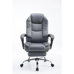 Decoshop26 Fauteuil de bureau ergonomique en synthétique gris avec repose-pieds et accoudoirs BUR10380