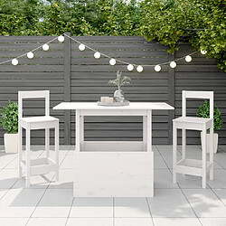 Avis vidaXL Table de jardin blanc 100x50x75 cm bois massif de pin