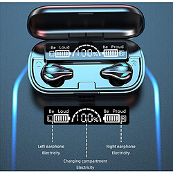 Chrono TWS Casque Bluetooth X9 Mini Casque Sans Fil Bluetooth 5.1 Casque Sport Portable Boîte De Charge Casque-noir