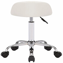 Decoshop26 Tabouret de travail sur roulettes hauteur réglable support en métal assise en synthétique blanc TABO10191 pas cher