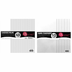 Sultane A Packs Scrapbooking papier Blanc et Transparent à embosser