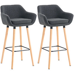 Non Lot de 2 tabourets de bar Grant tissu 