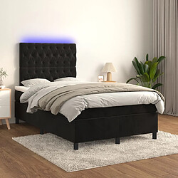 vidaXL Sommier à lattes de lit matelas et LED Noir 120x200 cm Velours