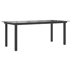 vidaXL Table de jardin Noir 190x90x74 cm Aluminium et verre