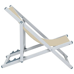 Maison Chic Lot de 2 Chaises de plage pliantes crème aluminium et textilène -GKD32474 pas cher