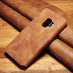 Etui en PU style rétro marron pour votre Samsung Galaxy S9