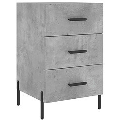 vidaXL Table de chevet gris béton 40x40x66 cm bois d'ingénierie