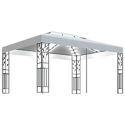 Maison Chic Tonnelle | Pergola avec double toit et lumières LED 3x4 m Blanc -GKD27483