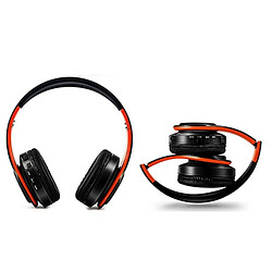 Wewoo Casque sans fil Bluetooth pliable écouteurs réglables avec microphone (noir rouge)