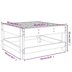 vidaXL Repose-pied de jardin marron miel bois de pin massif pas cher