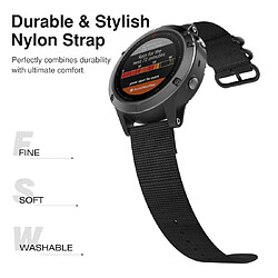 Avis Wewoo Bracelet pour montre connectée Garmin Fenix 3 / 5X de universel à trois anneaux en nylon de 26MM Noir