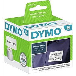 Avis Grandes étiquettes DYMO LW pour adresses et badges nominatifs 101x54mm noir sur fond rouge rouleau de 220 étiquettes