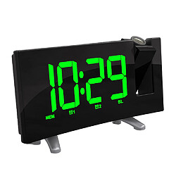 Radio FM Réveil LED Table électronique numérique Projecteur de table Horloge LED verte pas cher