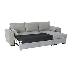 Acheter Canapé d'angle convertible réversible SORO - Méridienne avec coffre - Tissu gris clair - L 240 x P 143 x H 85 cm