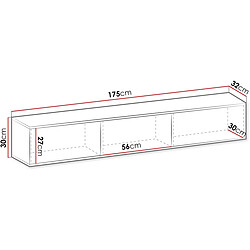 Acheter palozi home Meuble TV suspendu 175 x 30 x 32 cm Oni - Blanc