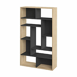 Avis Mes Bibliothèque design 90,8x33x162,8 cm décor chêne et noir