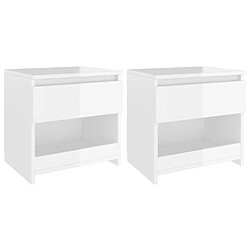 vidaXL Tables de chevet 2 pcs Blanc brillant 40x30x39 cm Aggloméré