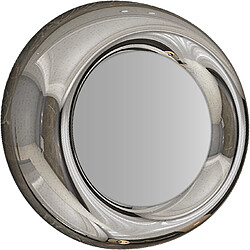 Vivenla Miroir design en acier coloris argenté et gris collection PANAMERA L. 90 x P. 4 x H. 90 cm