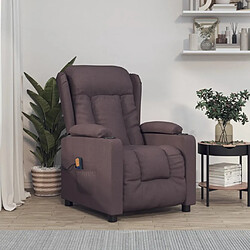 vidaXL Fauteuil de massage Marron foncé Tissu