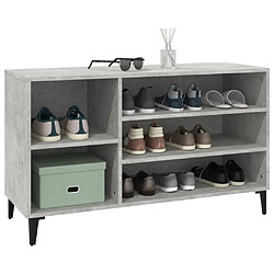 Avis vidaXL Armoire à chaussures Gris béton 102x36x60 cm Bois d'ingénierie