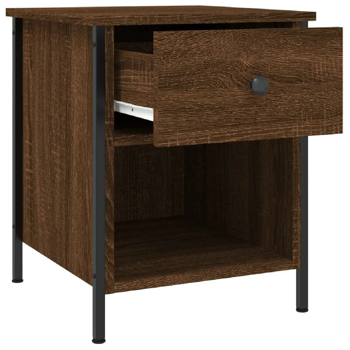 Maison Chic Table de chevet,Table de Nuit,Meuble de Rangement chêne marron 40x42x50 cm bois d'ingénierie pas cher