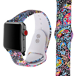 Wewoo Courroie d'impression en silicone pour Apple Watch séries 5 et 4 40 mm Motif couleur