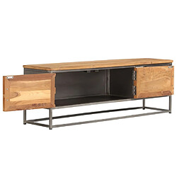 Acheter Maison Chic Meuble TV scandinave - Banc TV pour salon Teck recyclé et acier 120 x 30 x 40 cm -MN81696