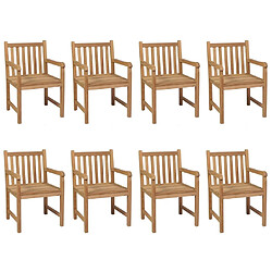 Maison Chic Lot de 8 Chaises de jardin avec coussins | Fauteuil chaises d'extérieur beige Bois de teck solide -GKD10160