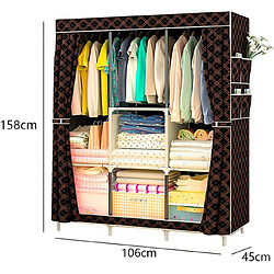 Dressing en tissu avec poches latérales Nyana Home 158x106x45 cm Noir