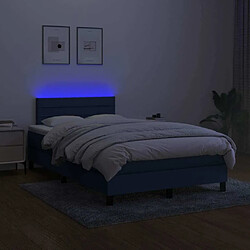 Acheter Maison Chic Lit adulte- Lit + matelas + LED,Sommier à lattes de lit matelas et LED bleu 120x190 cm tissu -GKD85236