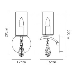 Luminaire Center Applique murale Rhea Chrome poli 1 ampoule 29cm