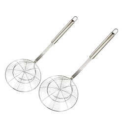 2 Pcs Cuisine En Acier Inoxydable Maille Fil Araignée Skimmer Asiatique Friture Friteuse Scoops