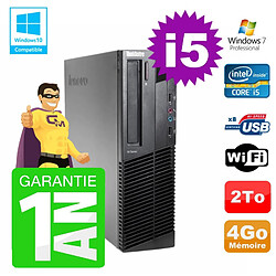 PC Lenovo M91p SFF Intel I5-2400 4Go Disque 2To Graveur Wifi W7 - Occasion