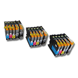 vhbw 15x cartouches d'imprimante encre d'impression Set pour Brother MFC-J480DW, MFC-J680DW 