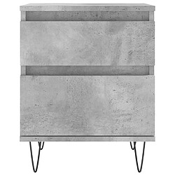 Maison Chic Table de chevet,Table de Nuit,Meuble de Rangement gris béton 40x35x50 cm bois d’ingénierie pas cher