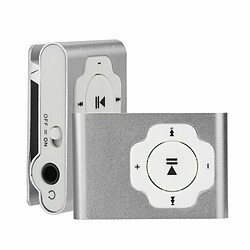 Mini Cube Mp3 Player Support Tf-Card / Micro Sd Rechargeable Portable Key Music Player Avec Meatal Clip Argent