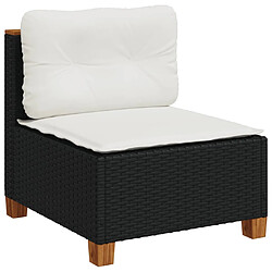 Avis vidaXL Salon de jardin 5 pcs avec coussins noir résine tressée