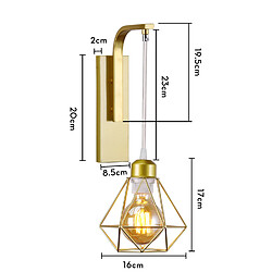 Stoex (2X) Applique Murale Rétro Lampe Murale Vintage Applique Murale Moderne Applique Murale D'Intérieur Ore Pour Chambre À Coucher, Bar, Bureau, E27 pas cher