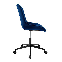 Avis ML-Design 2x Chaise de bureau pivotante à 360° bleu en velours tabouret pour salon travail