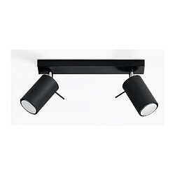 Luminaire Center Plafonnier RING acier noir 2 ampoules