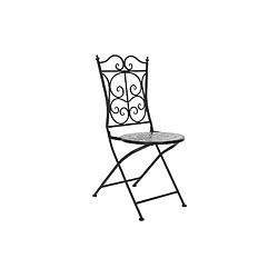 Avis Pegane Lot de 2 chaises de jardin noir en fer forgé - Largeur 39 x Hauteur 93 x Profondeur 50 cm