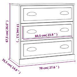 vidaXL Buffets 2 pcs noir bois d'ingénierie pas cher