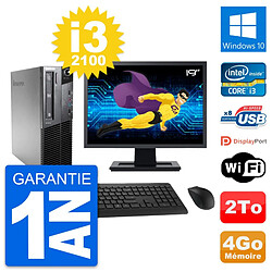 PC Lenovo M81 SFF Ecran 19" Intel i3-2100 RAM 4Go Disque Dur 2To Windows 10 Wifi · Occasion 