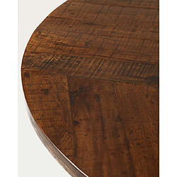 UNIQKA Prague - Table repas ronde en bois massif et pied tulipe doré D110 cm 6 pers pas cher