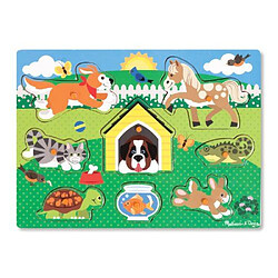 Melissa & Doug 19053 - Puzzle En Bois À Boutons - Animaux Domestiques