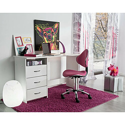 Pegane Bureau en bois coloris blanc mat - 123 x 76,5 x 50,1 cm pas cher