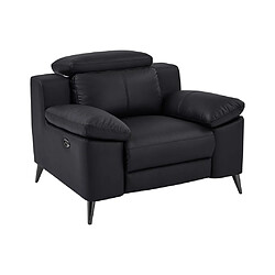 Avis Vente-Unique Fauteuil relax électrique en cuir noir MAROTI